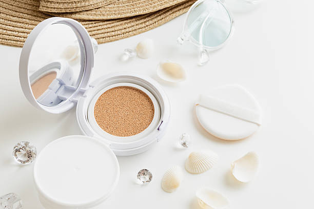 Foundation, cushion foundation, white, beige, summer cosmetics